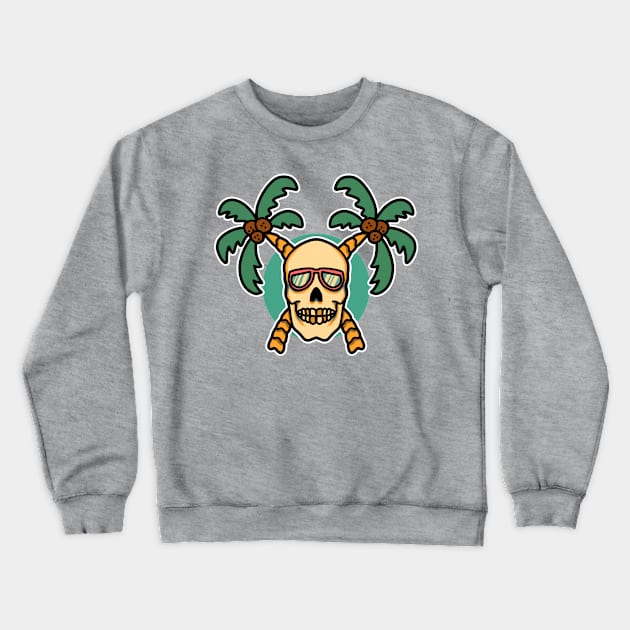 summer skull Crewneck Sweatshirt by donipacoceng